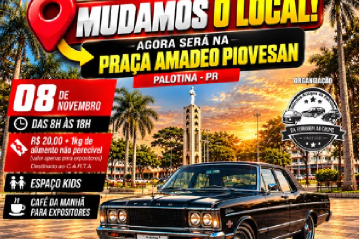6º Encontro de Carros Antigos será realizado em novembro na Praça Amadeo Piovesan