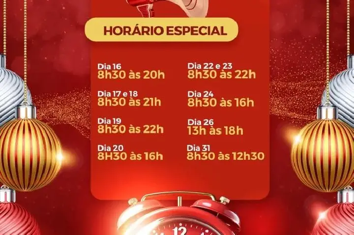 Comércio de Palotina terá horário especial de atendimento neste fim de ano