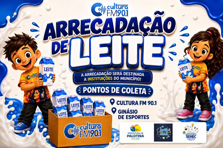 Cultura FM 90.1 promove arrecadação de leite em benefício de instituições de Palotina