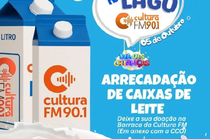 Cultura FM promove arrecadação de leite na Domingueira do Lago