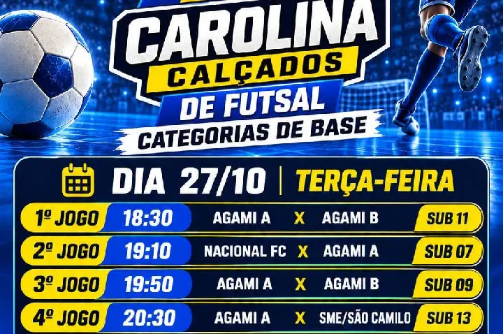 Finais da 2ª Taça Carolina Calçados de Futsal de Base acontecem nesta terça-feira em Palotina