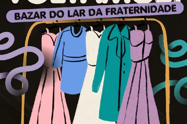 Nesta sexta-feira 13/03 tem bazar do Lar da Fraternidade na Praça do Vovô