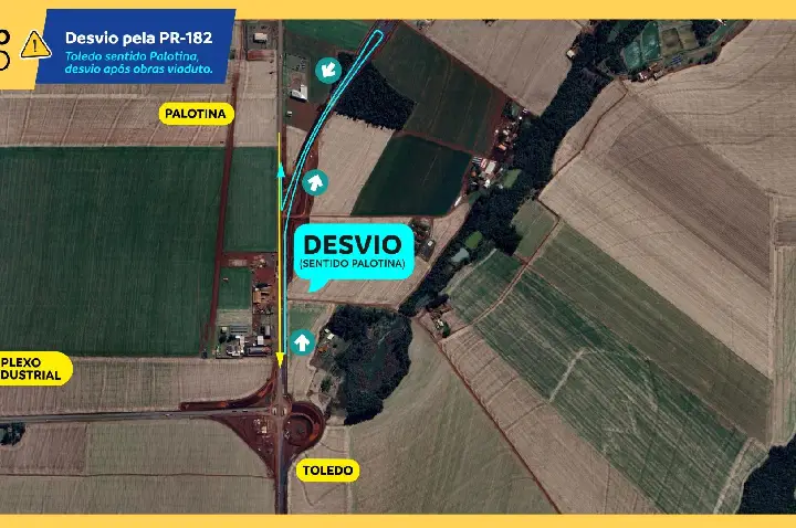Obras do contorno viário alteram trânsito entre Palotina e Toledo