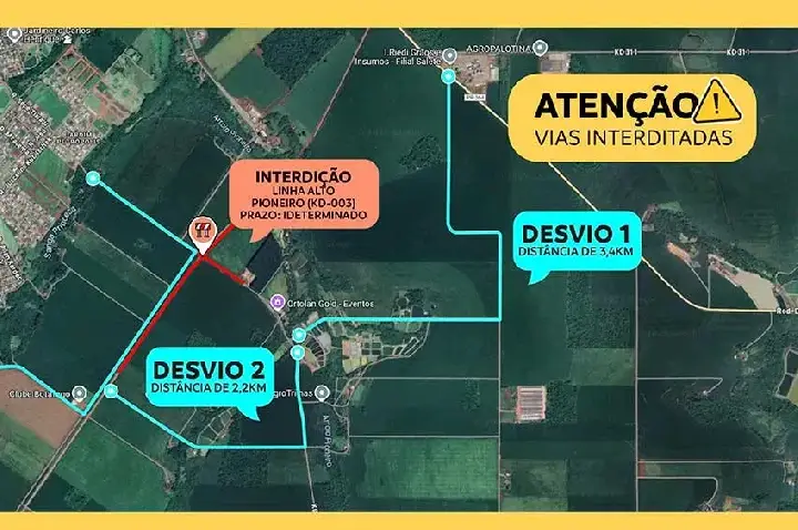 Obras do contorno viário de Palotina mudam trânsito
