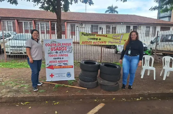 Palotina realiza campanha de recolhimento de pneus para combater a dengue