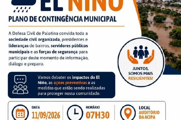Palotina realiza palestra sobre o El Niño e apresenta Plano de Contingência Municipal