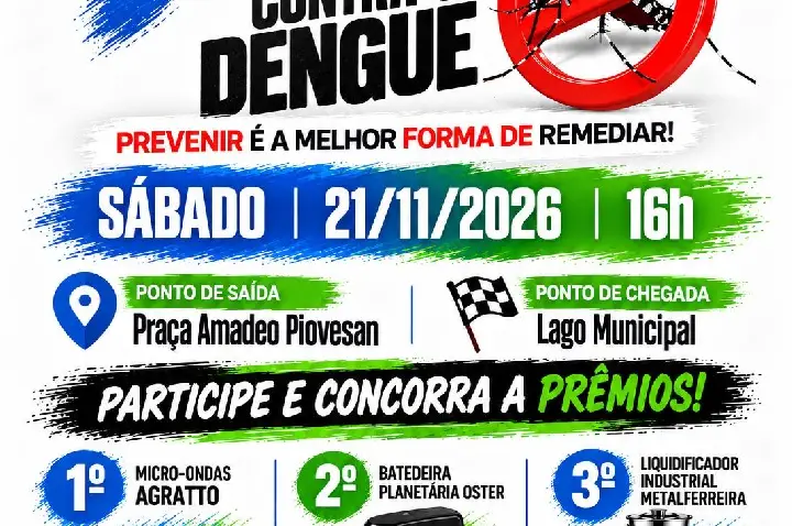 Palotina realizará 3ª Caminhada Contra a Dengue no dia 21 de novembro