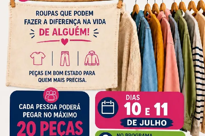 Varal Solidário será realizado durante o Programa Justiça no Bairro em Palotina