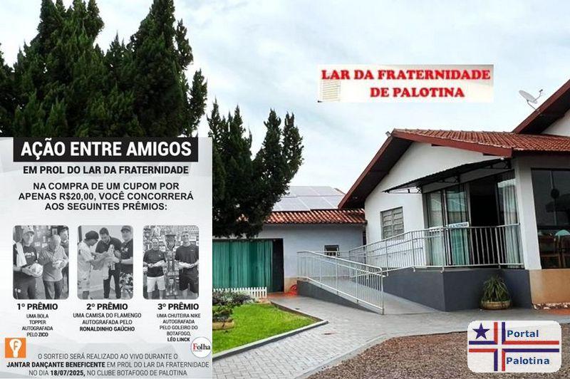 Palotina: Lar da Fraternidade está promovendo jantar dançante com sorteio de rifa beneficente com prêmios incríveis