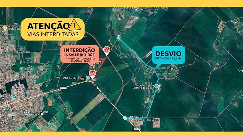 Avanço de contorno viário de Palotina exigirá interdição de rodovia