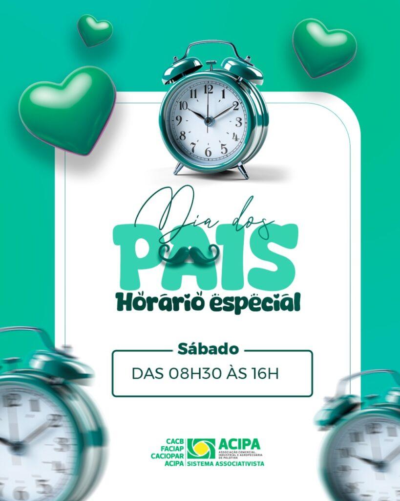 Comércio de Palotina terá horário especial neste sábado em comemoração ao Dia dos Pais