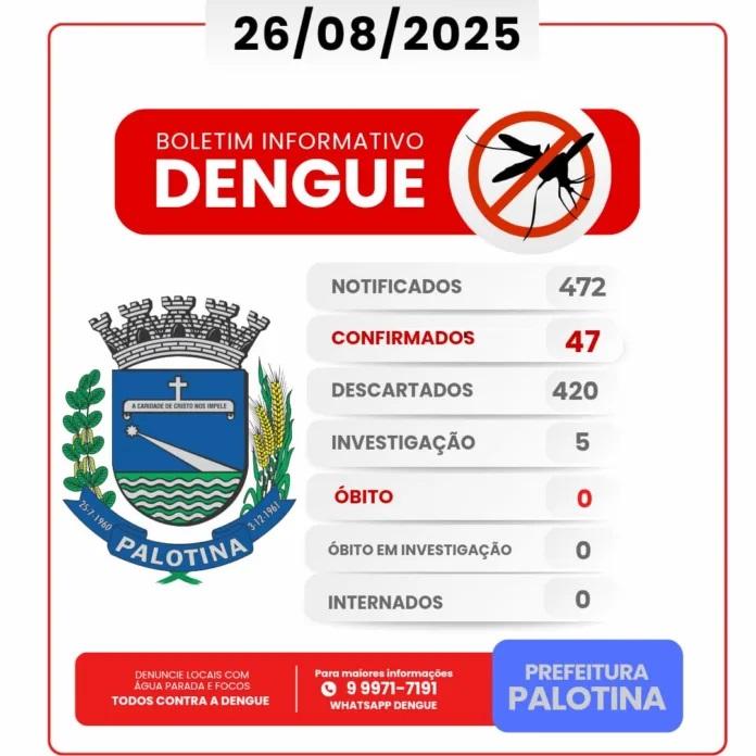 Palotina atualiza boletins de Dengue e Chikungunya: 47 casos de Dengue confirmados e 4 importados de Chikungunya