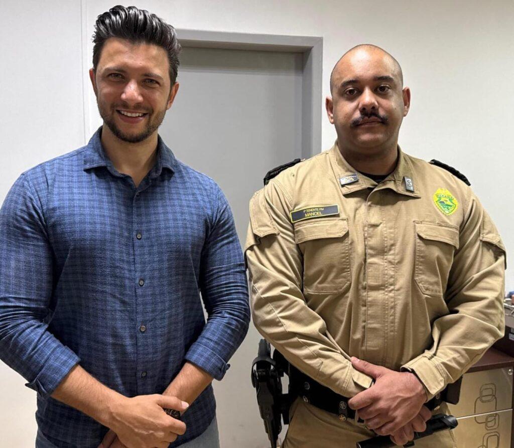 Prefeito Rodrigo Ribeiro recebe em seu Gabinete o novo comandante da polícia militar de Palotina