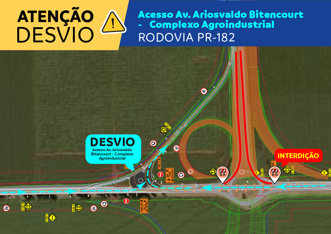 Construção de aterro muda trânsito na PR 182 em Palotina