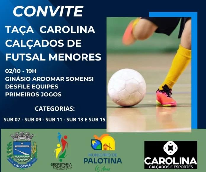 Taça Carolina Calçados de Futsal Menores 2025 inicia nesta quinta-feira