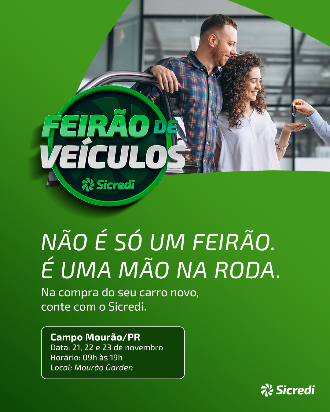 Feirão de Veículos Sicredi em Campo Mourão (PR) oferece condições e prazos especiais