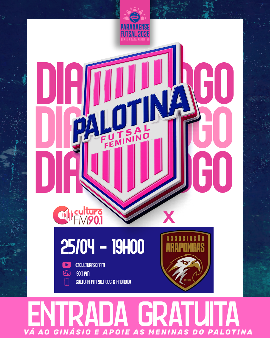 Palotina Futsal Feminino enfrenta a equipe de Arapongas pela 3º rodada da Série Prata de Futsal Feminino