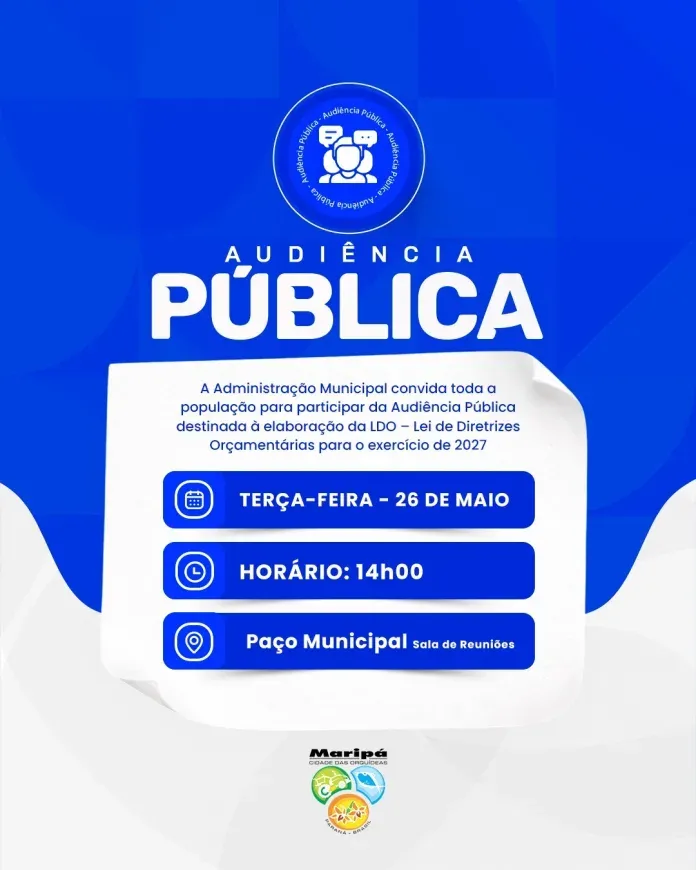 Maripá convida população para Audiência Pública da LDO 2027