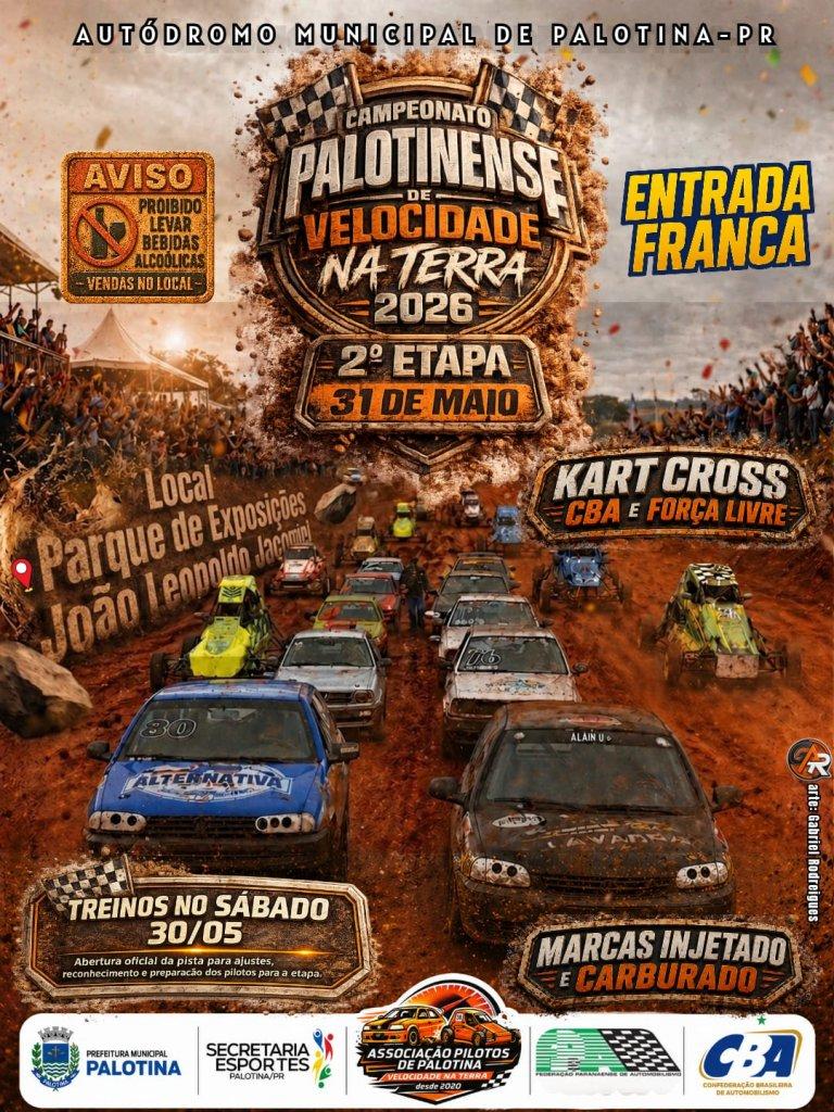 Palotina recebe 2ª etapa do Campeonato Palotinense de Velocidade na Terra 2026