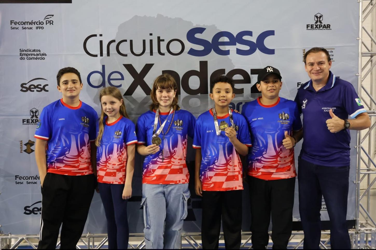 Palotina conquista três medalhas em etapa do Circuito Sesc de Xadrez