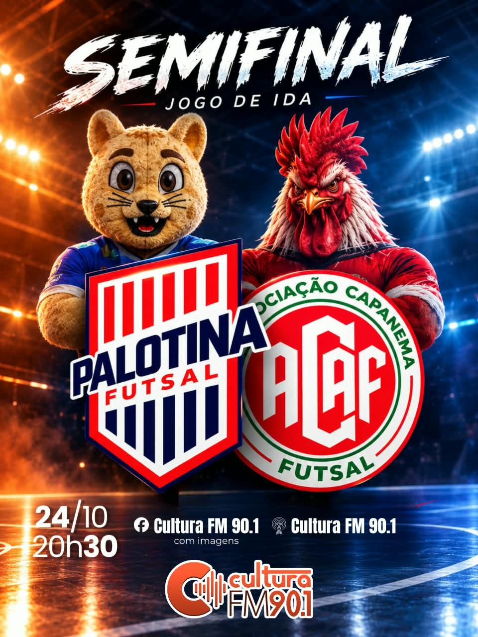 Palotina Futsal enfrenta a ACAF na semifinal do Paranaense com transmissão ao vivo da Cultura FM